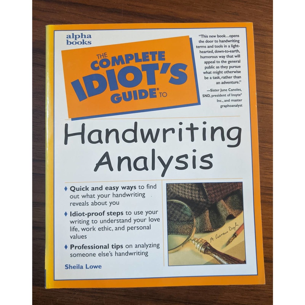 Idiot's Guide to Handwriting Analysis Book